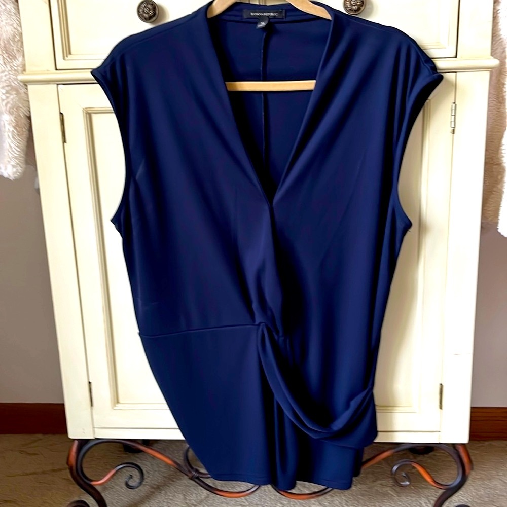 Banana Republic Sleeveless Navy twist front tunic top size XL